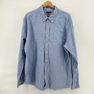 GAP Long Sleeve Button Down Slim Fit Blue Chambray Casual Oxford Shirt Size 2XL